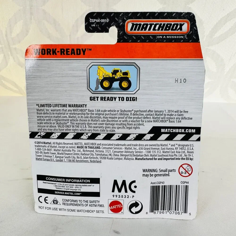 Matchbox MBX Construction- Work Ready 1:64 Scale Die Cast 2014 CGP44‎